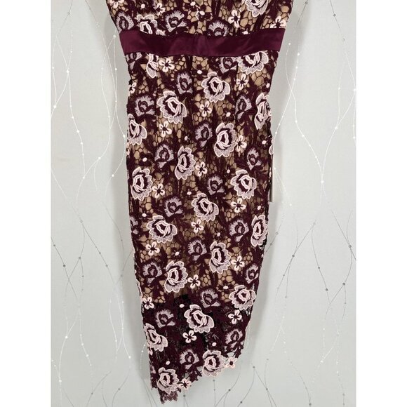 NWT Bardot Purple Dalia Lace Asymmetrical Midi Dress $119 - Picture 9 of 16